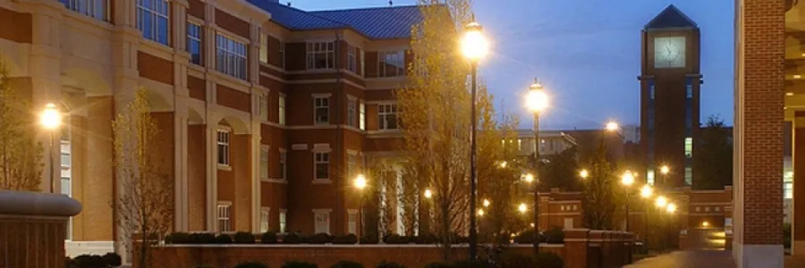 CHHS quad at night