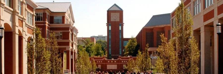 View of clock tower from the Student Union